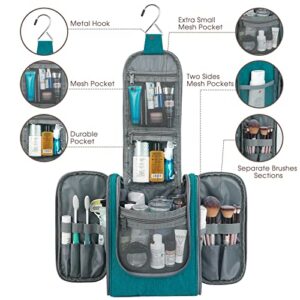 Narwey Hanging Travel Toiletry Bag Cosmetic Make up Organizer for Women and Men (Medium, Teal)