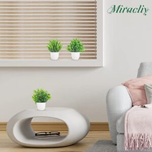 Miracliy 4 Packs Mini Fake Plants Artificial Potted Eucalyptus Faux Plants for Home Office Farmhouse Bathroom Table Shelf Decor Indoor