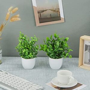 Miracliy 4 Packs Mini Fake Plants Artificial Potted Eucalyptus Faux Plants for Home Office Farmhouse Bathroom Table Shelf Decor Indoor