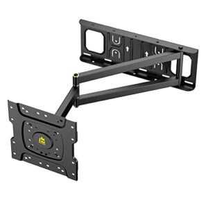 forging mount corner tv wall mount with 25.6inch long arm,full motion tv mount swivel and tilt,fit for 13-43”tvs,monitor wall mount with max vesa 200x200mm,16” wood studs,holds up to 77lbs