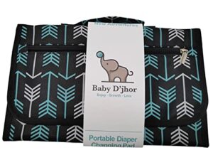 portable diaper changing pad by babydjhor, open with one hand, unisex baby style, excellent to travel, camping, vacations, gift, register list and more. newborn and infant.