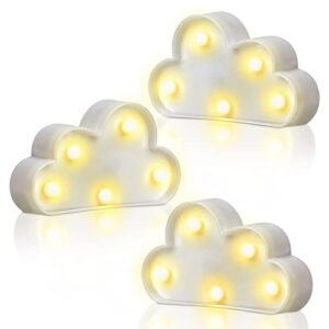 3 pcs led cloud night light can be hung on the wall kids room room light, suitable for birthday party holiday decoration baby room nursery decoration (cloud)
