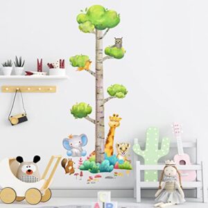 HaoFuJi Height Growth Chart for Kids Wall Stickers Animal Jungle Giraffe Owl Wall Decals Measure Stickers Children's Baby Boy Girl Kid Nursery Bedroom Playroom Wall Decor Toddler Wall Art Gift