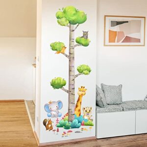 HaoFuJi Height Growth Chart for Kids Wall Stickers Animal Jungle Giraffe Owl Wall Decals Measure Stickers Children's Baby Boy Girl Kid Nursery Bedroom Playroom Wall Decor Toddler Wall Art Gift