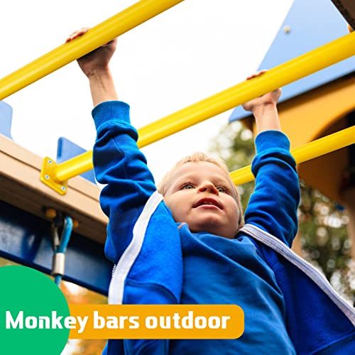 Set of 6 Monkey Bars Ladder Rungs Playground Sets for Backyards Steel Swing Set Accessories Playground Equipment Outdoor Climbing Kits for Children Outdoor Indoor Playroom Supplies (Yellow, 16.5 Inch)