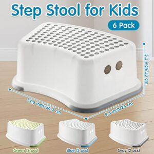 6 Pack Step Stool for Kids Toddler Step Stool Kids for Bathroom Sink Toilet Stools for Potty Training, Bathroom, Kitchen, Bedroom, Toy Room and Living Room Step Stool with Non Slip Base