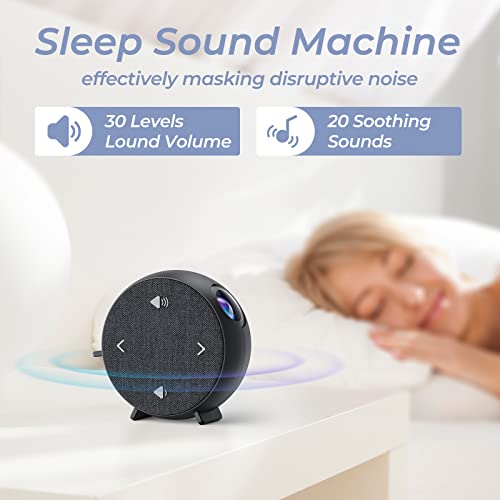 White Noise Sound Machine Nightlight Projector for Bedroom, Soft Cloud Night Light for Ceiling, 20 Soothing Sounds for Sleeping, Adjustable Brightness, Small Sound Machine for Baby, Kid, Adult