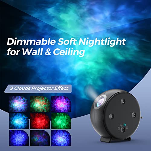 White Noise Sound Machine Nightlight Projector for Bedroom, Soft Cloud Night Light for Ceiling, 20 Soothing Sounds for Sleeping, Adjustable Brightness, Small Sound Machine for Baby, Kid, Adult