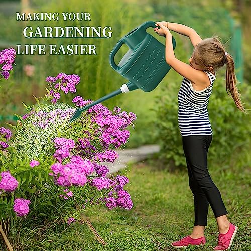 Qilebi 2 Gallon Watering Can for Outdoor Plants, Modern Watering Cans for House Plant Garden Flower, Plastic Watering Cans with Removable Nozzle and Long Spout