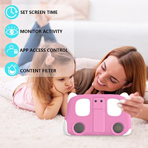 RUIQIAI Kids Tablet, 8 Inch Android 12 Tablet for Kids, 1280×800 IPS Touch Screen, 2GB+32GB+512GB Expand, WiFi, Parental Control, Dual Camera, Games, Bluetooth, Learning Tablet with case (Pink)