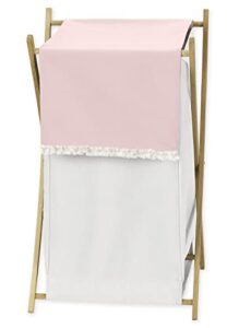sweet jojo designs boho chic pink modern pastel baby kid clothes laundry hamper - bohemian geometric elegant cream off white ivory mid century retro abstract tuft tufted for color block collection