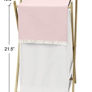 Sweet Jojo Designs Boho Chic Pink Modern Pastel Baby Kid Clothes Laundry Hamper - Bohemian Geometric Elegant Cream Off White Ivory Mid Century Retro Abstract Tuft Tufted for Color Block Collection