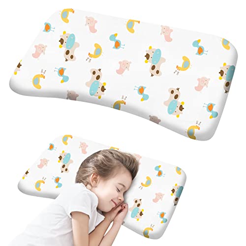 ICARE Toddler Pillow,Travel Pillow,20x12 Inch Cotton Pillow-s for Sleeping, Kids Pillow with Washable Cartoon Pillowcase - Perfect for Travel, Toddler Bed Set