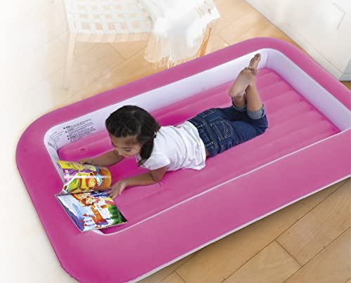 RAPTAVIS Kids Air Mattress Inflatable Toddler Travel Bed with Sides,Pink