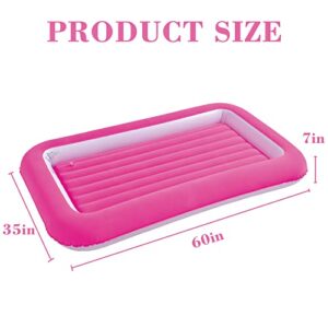 RAPTAVIS Kids Air Mattress Inflatable Toddler Travel Bed with Sides,Pink