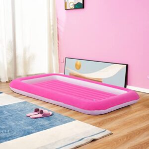 RAPTAVIS Kids Air Mattress Inflatable Toddler Travel Bed with Sides,Pink