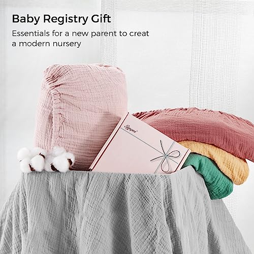 Synpos Muslin Crib Sheets for Boys Girl, Cotton 100% Crib Mattress Sheets,Fitted Baby Toddler Bed Crib Sheets 28" x 52", Neutral Sheets with Boho Style, Soft and Breathable Comfort (Pink)