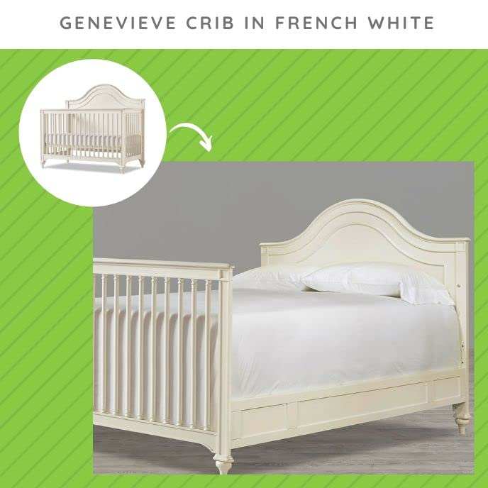 Full Size Conversion Kit Bed Rails for SmartStuff Crib by Universal Furniture | Multiple Finishes Available (French White)