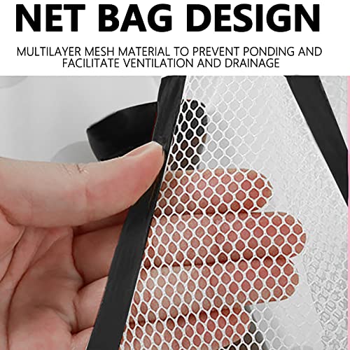 NAPCORE Cartoon Panda Bathing and Water Playing Toy Storage Bag Bathroom with Sucker Durable Net Bag Design Strong Wall Absorbing Duvet Storage