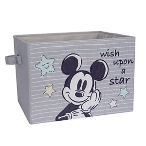 lambs & ivy disney mickey mouse gray foldable storage basket/container/bin
