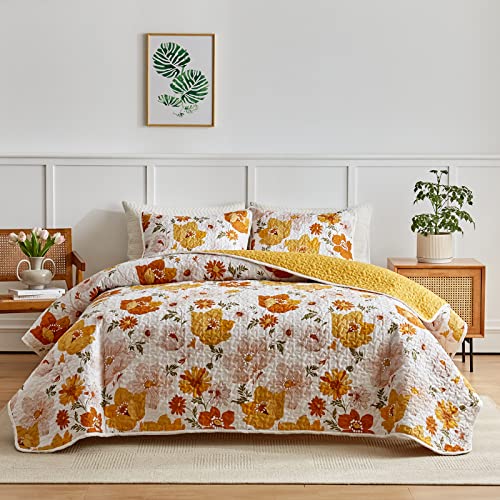 UOZZI BEDDING Quilt Set Queen Full Size 88x88 3 PC Reversible Soft Microfiber Lightweight Coverlet Bedspread Summer Comforter Set Bed Cover for All Season (1 Quilt+ 2 Shams)