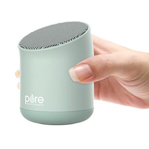 pure enrichment® wave™ mini zen soothing sound machine - portable sound machine for yoga studios, travel & sleep - 6 relaxing sounds, optional timer & rechargeable lithium battery (tranquil green)