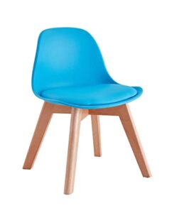 bb chairs, wooden legs, pp backed cushions, blue, set of 2