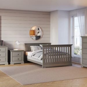 Child Craft Jordyn Select 6 Drawer Double Dresser, Classic Style with Wood Knobs (Lunar Gray)