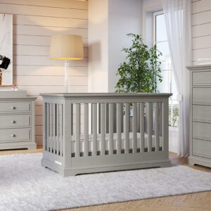 Child Craft Jordyn Select 6 Drawer Double Dresser, Classic Style with Wood Knobs (Lunar Gray)