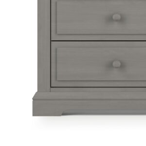 Child Craft Jordyn Select 6 Drawer Double Dresser, Classic Style with Wood Knobs (Lunar Gray)