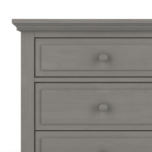 Child Craft Jordyn Select 6 Drawer Double Dresser, Classic Style with Wood Knobs (Lunar Gray)