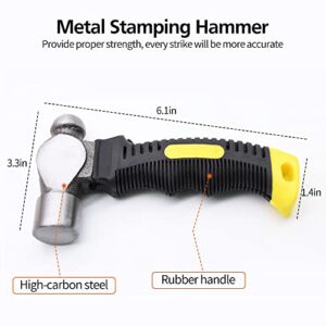 Metal Stamping Kit, DkOvn Complete Jewelry Making Stamping Tools with 74pcs 1/8” (3mm) Artistic Font Uppercase & Lowercase Letter and Number Punch, Metal Stamping Jig, Hammer and Steel Bench Block