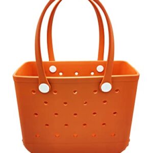 Beach Bag, Waterproof Open Tote Bag, Easy To Clean EVA Beach Bag With Holes for the Beach Boat Pool Sports Shopping (Orange)