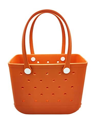 Beach Bag, Waterproof Open Tote Bag, Easy To Clean EVA Beach Bag With Holes for the Beach Boat Pool Sports Shopping (Orange)