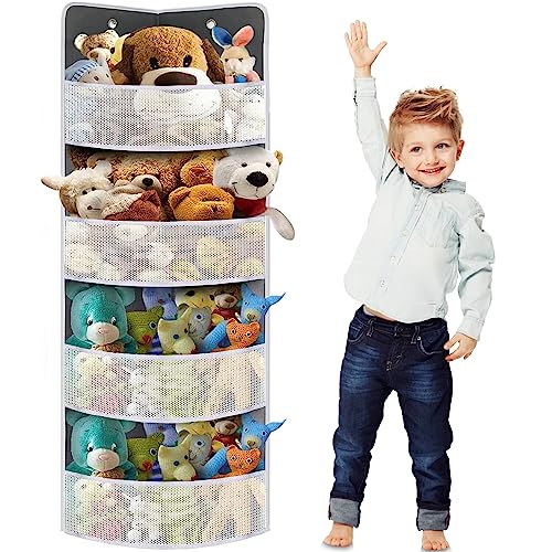 Ofiray-home Soft Corner Shelf | Safe Hanging Organizer | Child-Friendly Wall Mount Storage | for Sundries, Toys, Stuffed Animals, Diapers | for Pantry Closet Bedroom Nursery Organization 1-Pack