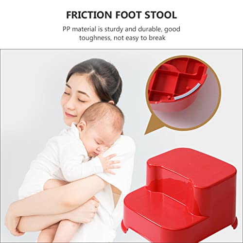 Stools 1pc Potty Training for Two Red Stool Bathroom Safety Toilet Non- Kitchen Anti-Slip Foot Stools Household Bedside Step Bedroom Steps Slip Step Stool