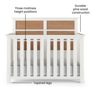 Child Craft Ocean Grove 4-in-1 Convertible Crib, Converts from Crib to Toddler Bed, Day Bed and Full Bed