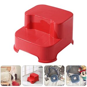 Stools 1pc Potty Training for Two Red Stool Bathroom Safety Toilet Non- Kitchen Anti-Slip Foot Stools Household Bedside Step Bedroom Steps Slip Step Stool