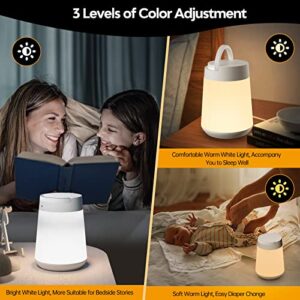 Aisutha Night Light for Kids, LED Touch Sensor Baby Night Light for Breastfeeding and Sleep Aid, Stepless Dimming Nursery Lamp Rechargeable Portable Night Light with Memory Function Bedside Light