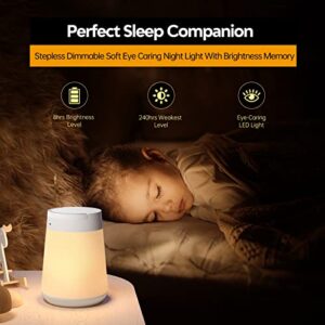 Aisutha Night Light for Kids, LED Touch Sensor Baby Night Light for Breastfeeding and Sleep Aid, Stepless Dimming Nursery Lamp Rechargeable Portable Night Light with Memory Function Bedside Light