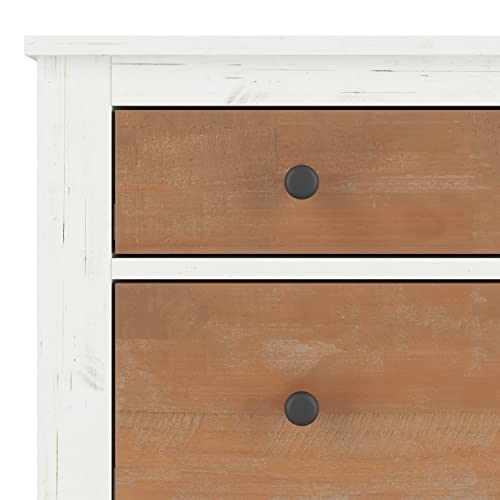 Child Craft Ocean Grove 4 Drawer Chest, Anti-Tip Kit, Extra-Large Storage Dresser for Baby Nursery, Kid’s Room and Bedroom (White/Brown)