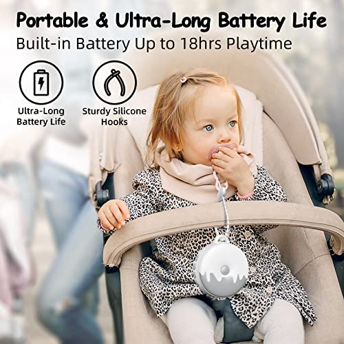 Funlicht White Noise Machine Baby & Adult,Portable Sound Machine with Night Light,18 Soothing Sound,Powerful Battery,Auto-Off Timers,Child-Lock,Sound Therapy for Home,Travel,Office,Registry Gift