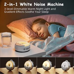 Funlicht White Noise Machine Baby & Adult,Portable Sound Machine with Night Light,18 Soothing Sound,Powerful Battery,Auto-Off Timers,Child-Lock,Sound Therapy for Home,Travel,Office,Registry Gift