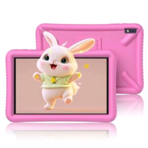 toscido 10 inch kids tablet,android 11 tablet for kids,32gb rom, quad core processor,ips hd 1280 * 800 display,parental control,wifi,dual cameras with kids tablet case - pink