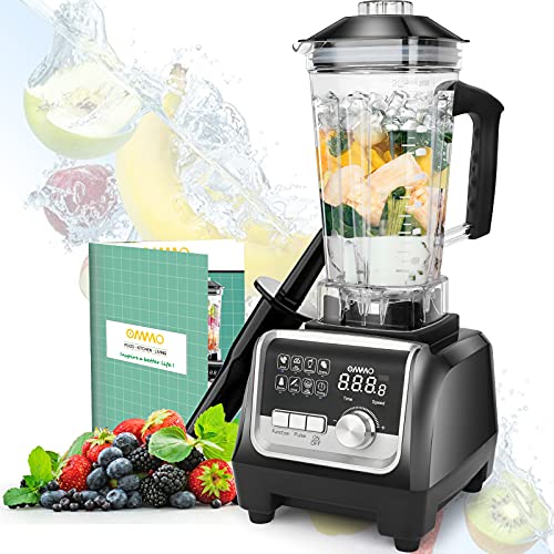 OMMO Blender for Kitchen 1800PW, Professional Countertop Blender Smoothie Maker with Built-in Timer, High Power Blender 68oz Cups for Smoothies, Blend, Chop, Grind