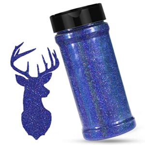 htvront holographic extra fine glitter - 200g/7oz royal blue glitter for crafts, 0.2mm ultra fine glitter for resin, iridescent glitter powder for nails, tumblers, cosmetic, craft glitter shaker jar