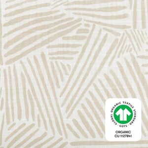 Babyletto 100% Organic Cotton Crib Sheet, GOTS-Certified, Fitted 360°, Ultra-Soft and Breathable Muslin - Oat Stripe