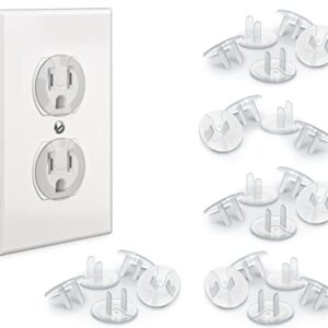 BABY PROOF ME 24 Pack Outlet Covers Baby Proofing, Provide Shock Prevention and Easy Installation, Safe and Secure Plastic Plug Covers for Power Sockets