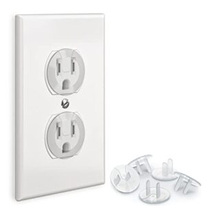 BABY PROOF ME 24 Pack Outlet Covers Baby Proofing, Provide Shock Prevention and Easy Installation, Safe and Secure Plastic Plug Covers for Power Sockets