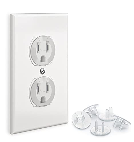 BABY PROOF ME 24 Pack Outlet Covers Baby Proofing, Provide Shock Prevention and Easy Installation, Safe and Secure Plastic Plug Covers for Power Sockets